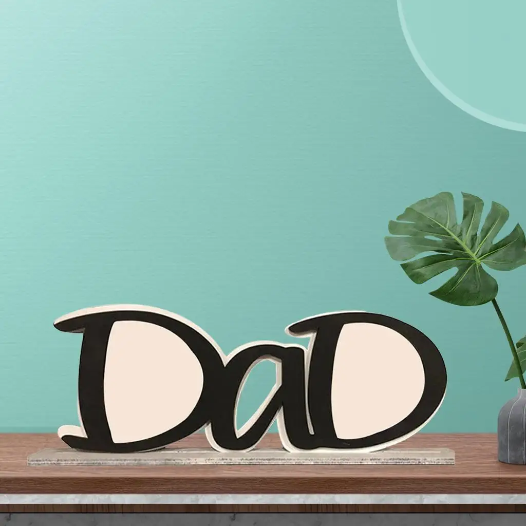 Dad/Papa Letters Wooden Image   Freestanding Home Tabletop Decor