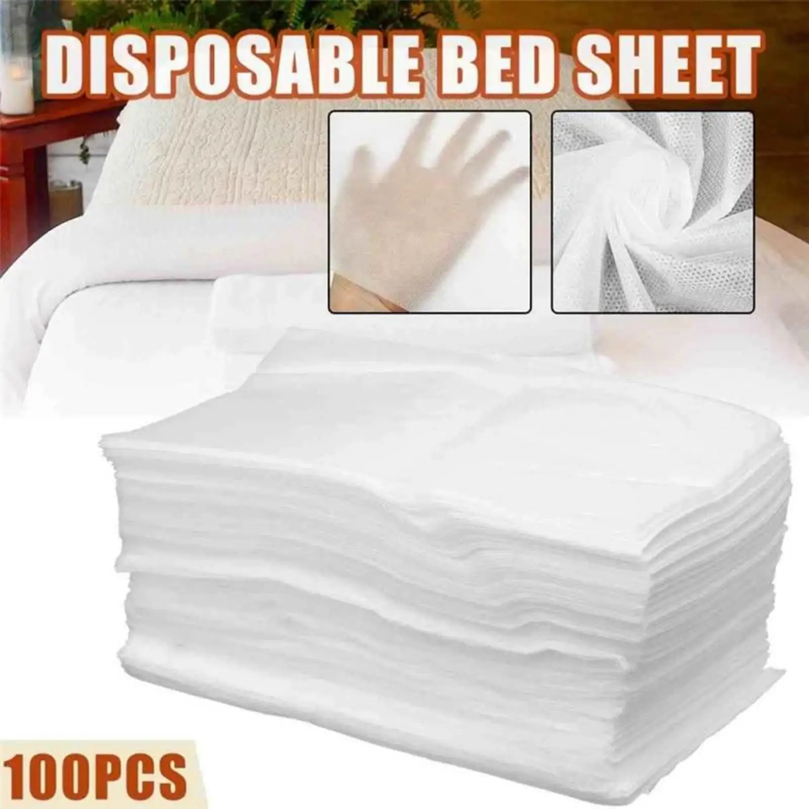 100 Pieces Disposable Massage Table Sheets Breathable for Hotels Esthetician