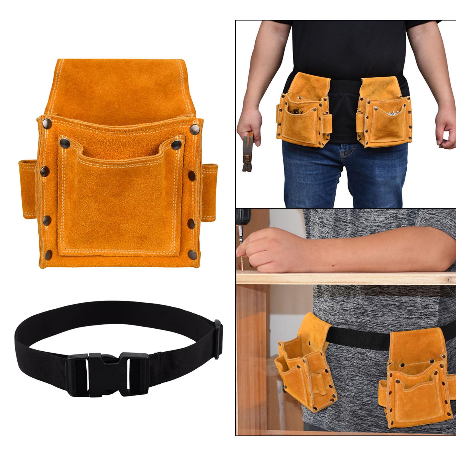 PU Leather Tool Belt Bag Holder Vintage Organizer Kit Waist Pack Pouch Pocket for Electrician Woodworking Carpenter Screwdrivers