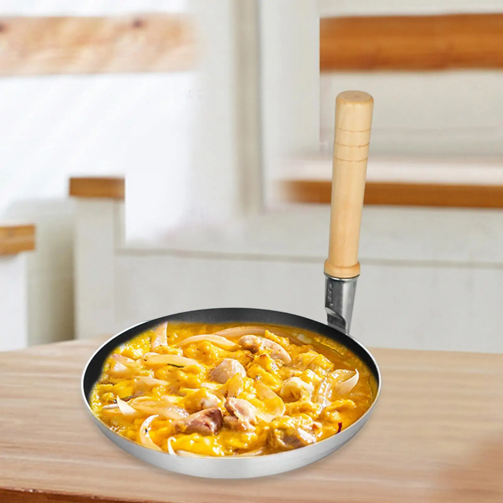 Standing frying pan wooden handle Japanese accessories manufacturer for cooking