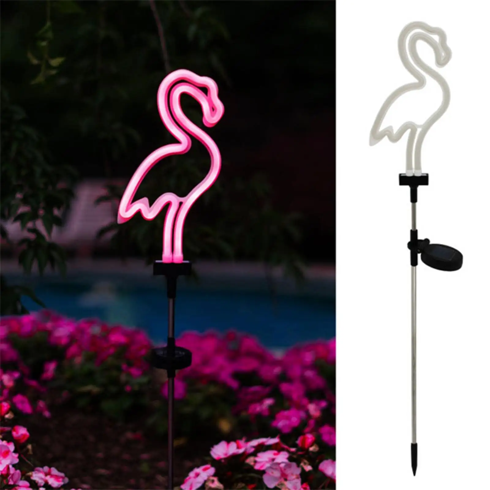 Solar , Flamingo Shape Decoration  Saving Stake Lights, for Lawn Courtyard