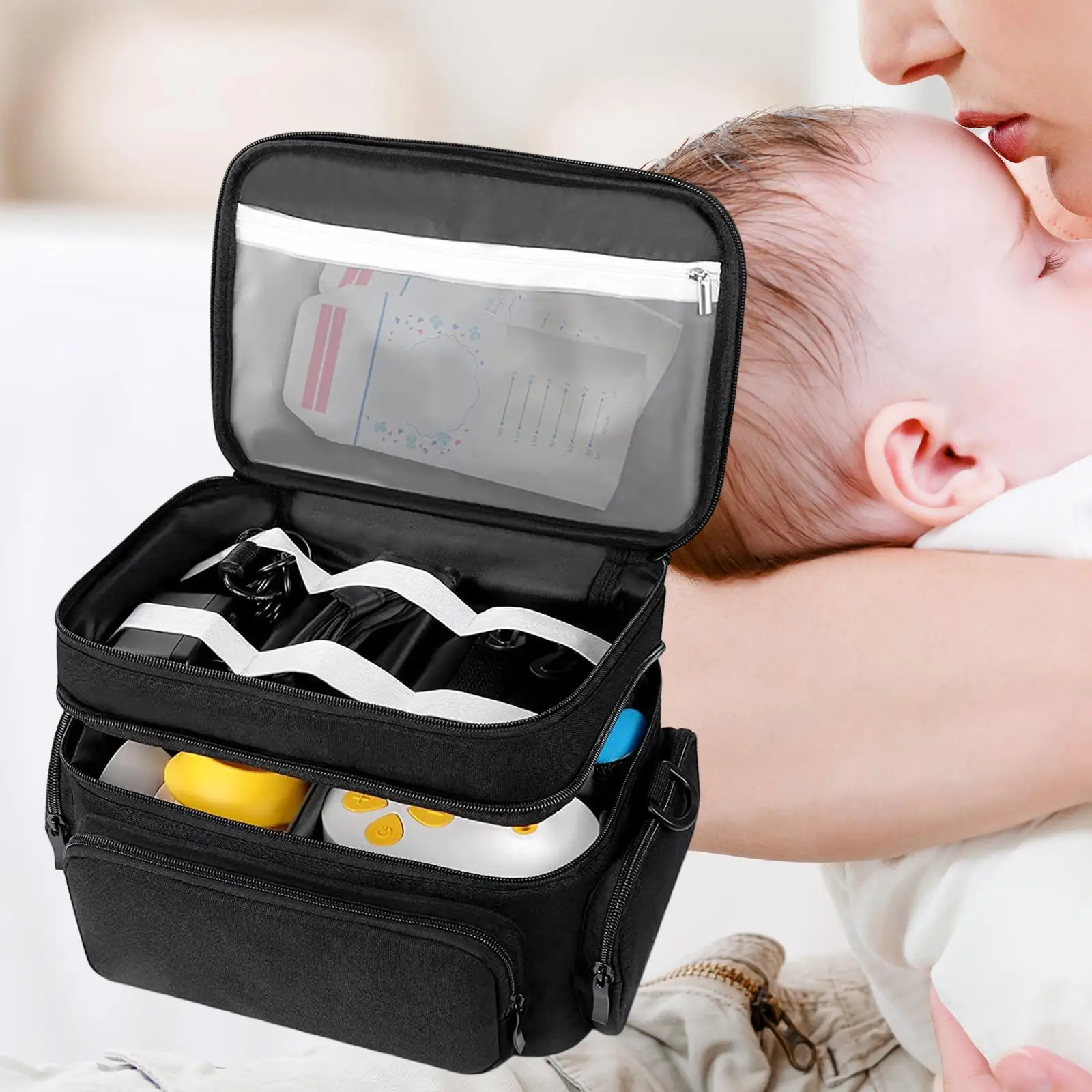 Breast Pump Bag Travel Bags Front Pockets Cooling Bag for Camping Picnic