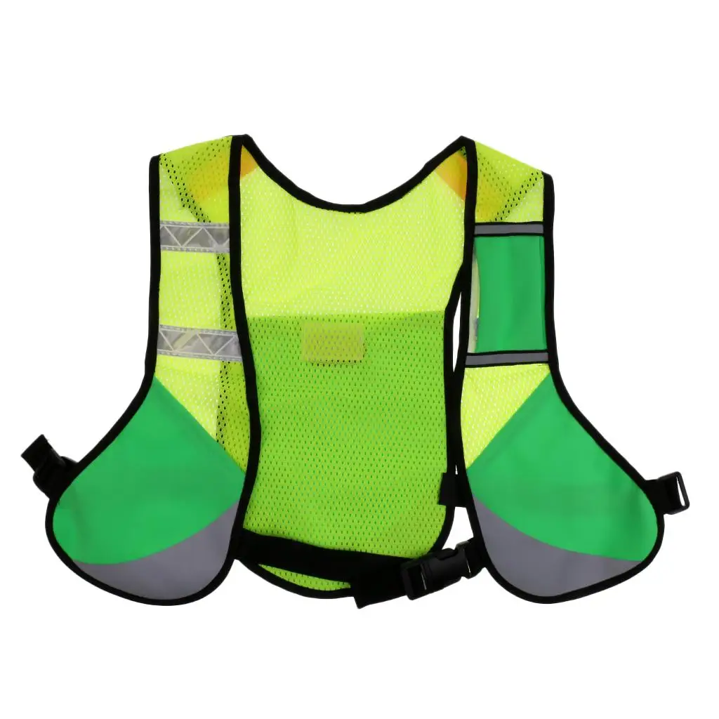 Safety Reflective Gear Stripes Running Race Bike Cycling Outdoor  Hydration Pocket Backpack Vest Jacket - 3 Colors