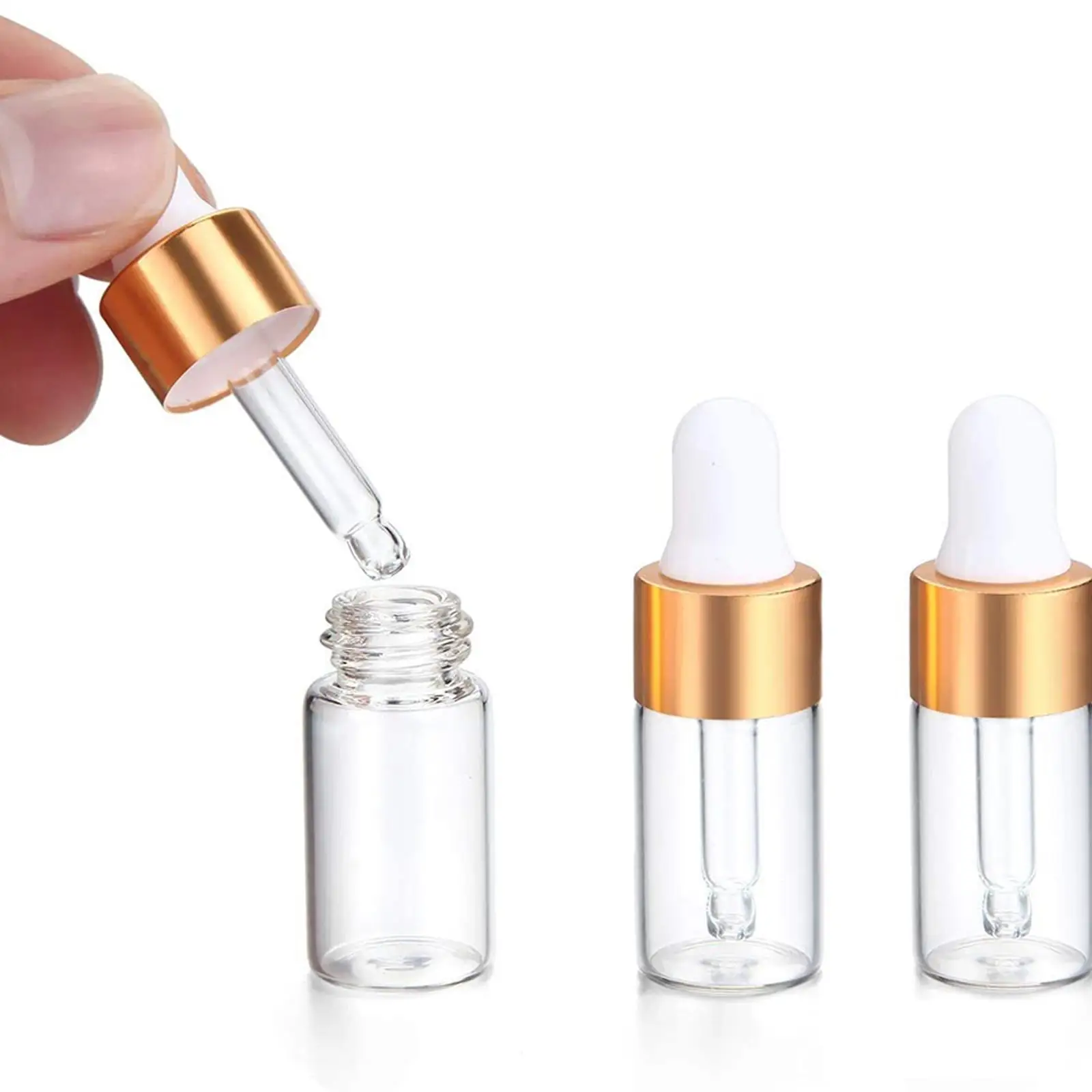 50Pcs 1ml Essential Oil Bottle Dispenser Mini Dropping Bottles for Cosmetic