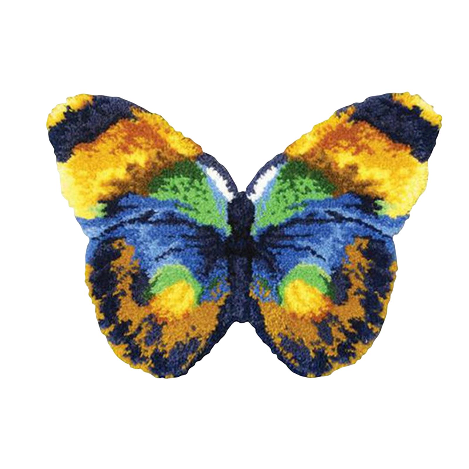 Latch Hook Rug Kit Butterfly DIY Rug Crochet Yarn Kits Handmade Carpet Latch Hooking Kits for festival Carpet Christmas Dog