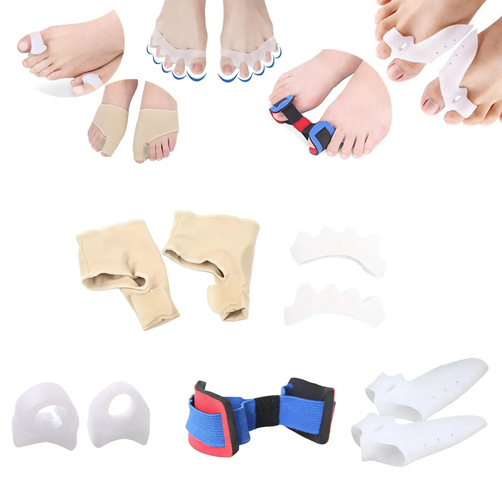 9 Pieces Bunion Corrector Bunion Relief Sleeves Kit, Toe Straightener Toe Spreader Quality Materials for Both Men and Women