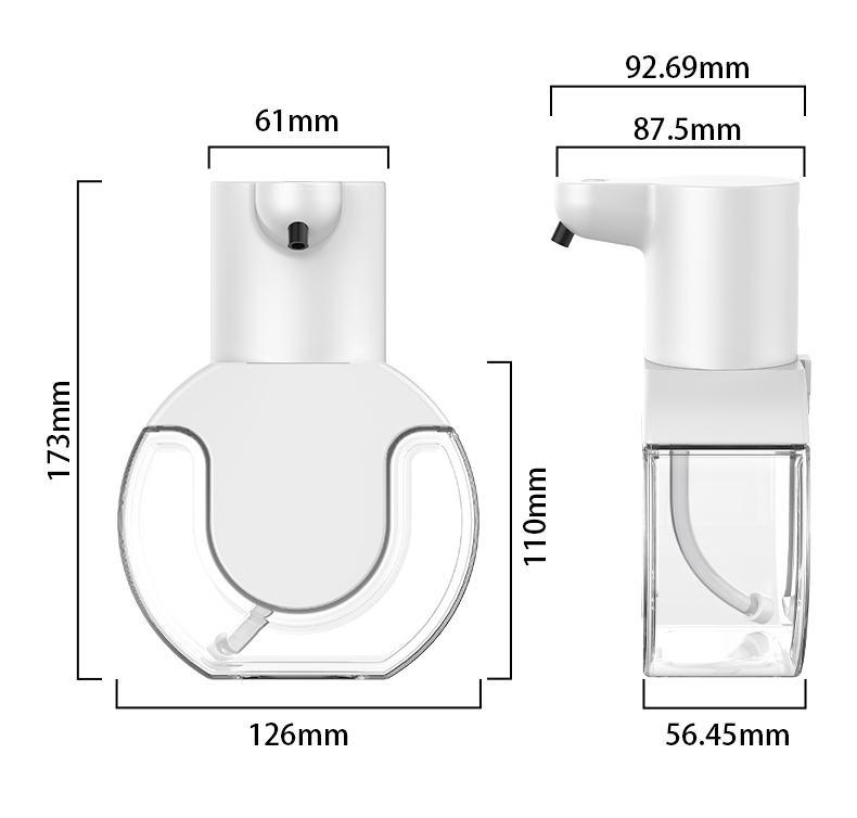 Soap Dispensers Touchless Automatic Foam Bathroom Smart Washing Hand Machine with USB Charging White High Quality ABS Material