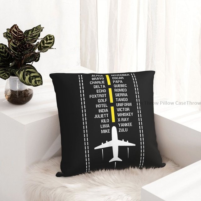 Front View Of Airplane Throw Pillow by Ga161076 