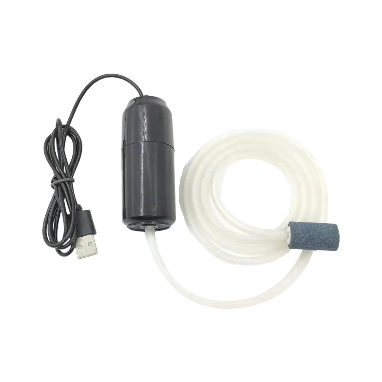 Aquarium Air Pump Single Outlet Portable Energy Saving Compact with Air Stone for Fish Farming Aquarium Pond Household Supplies