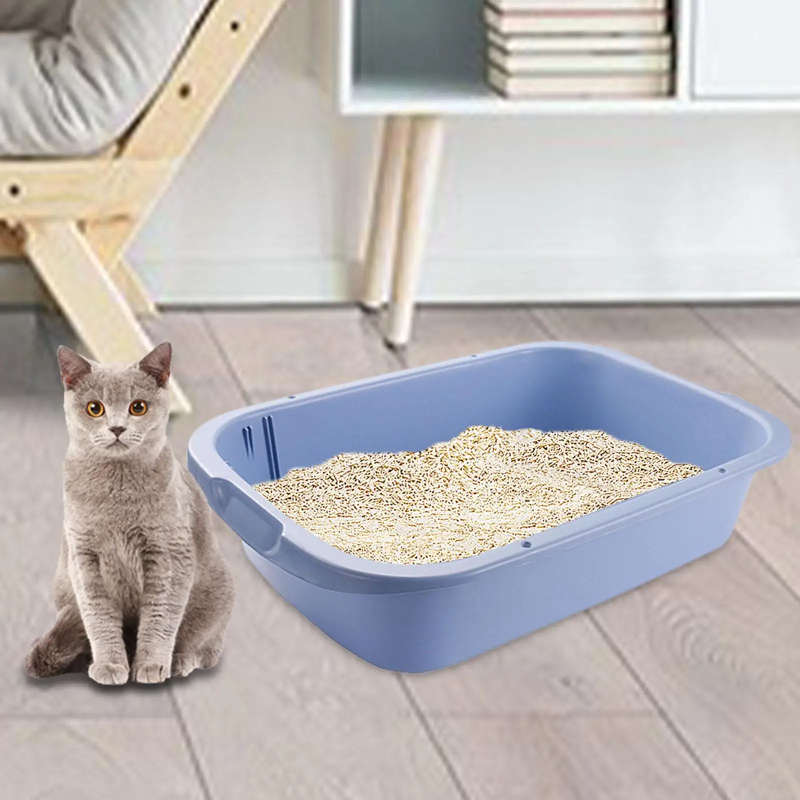 Pet Litter Tray Bedpan Open Top Cats Litter Box for Small and Medium Cats