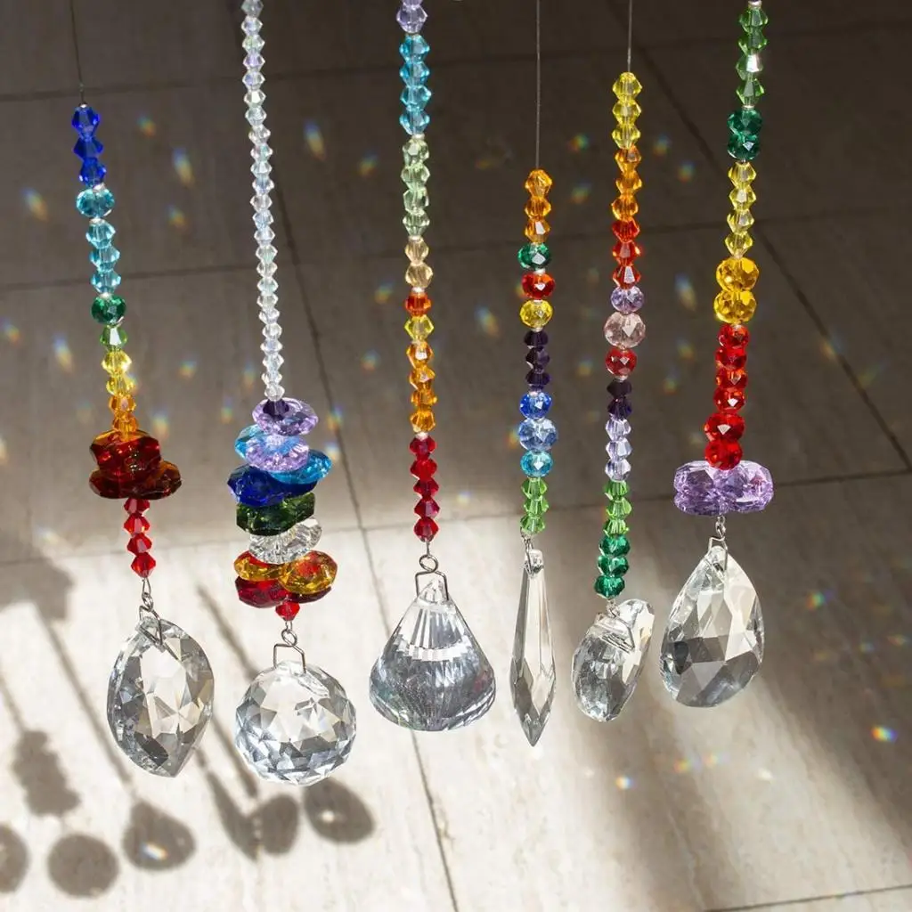 Colorful Crystals Glass Pendants for Decoration Curtain Decor