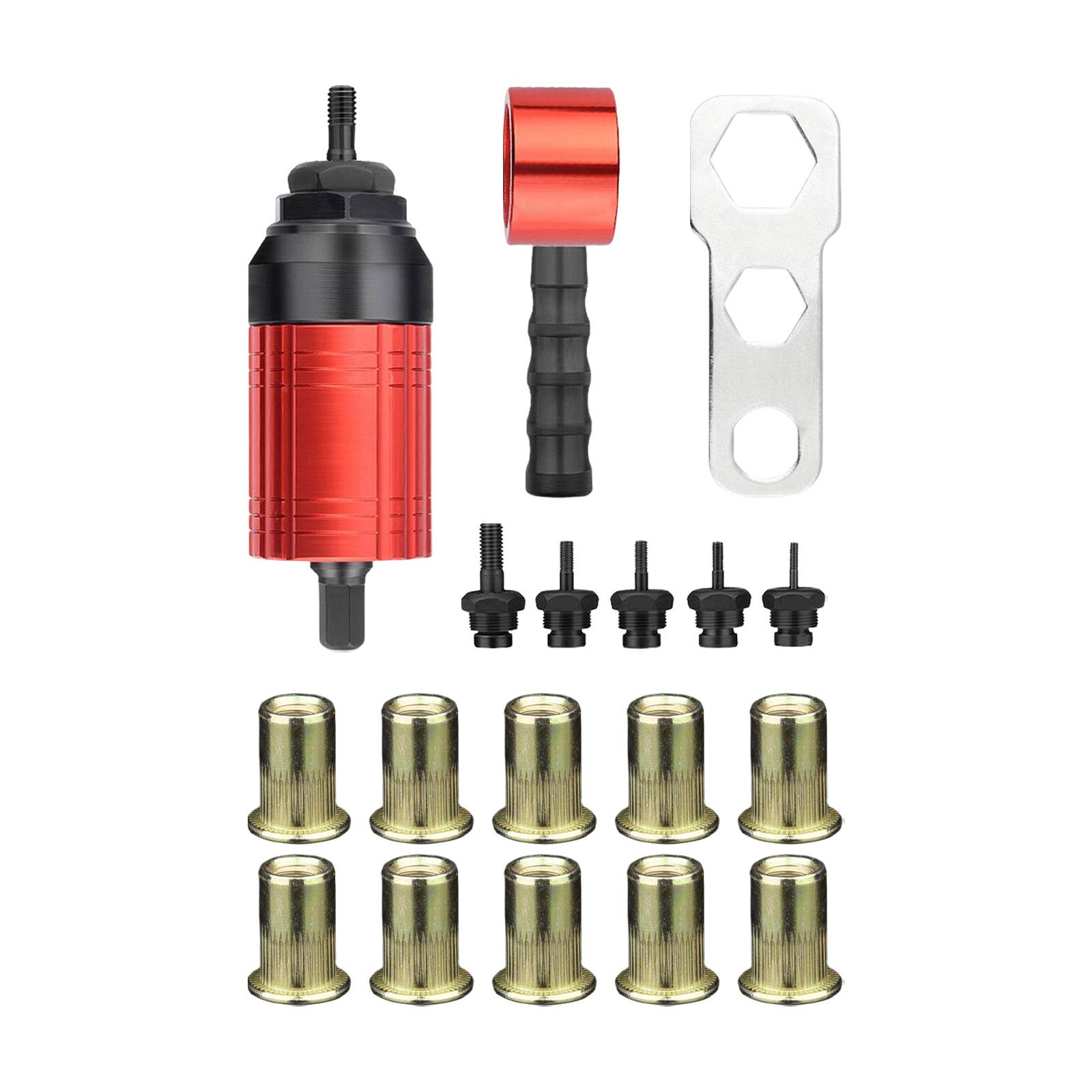 Rivet Nut Drill Adaptor Attachment Riveting Tools Threaded Insert for Furniture Electrical Appliance Architecture Repair Car