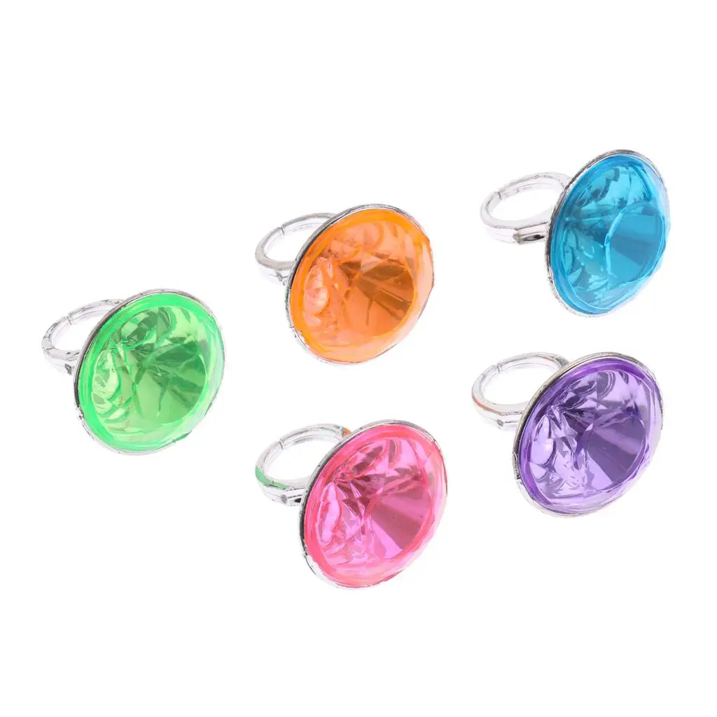 5x children`s rings toy jewelry rings children`s jewelry fake diamond rings