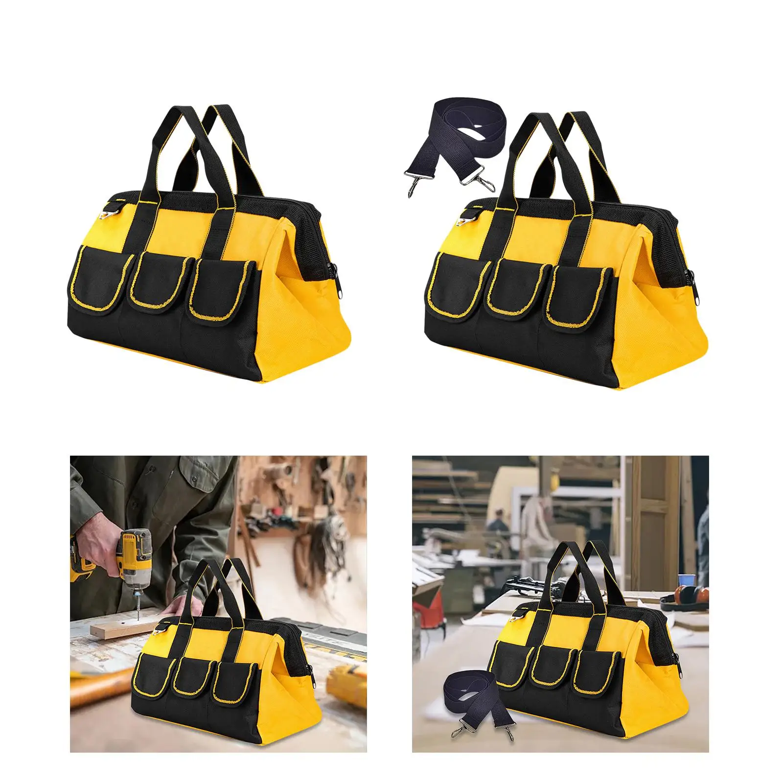 Tool Handbag Waterproof Zippered Tool Bag for Woodworker Worker Carpenter