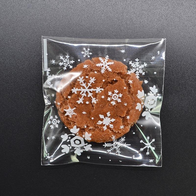 100 Teile/paket Schneeflocke Kunststoff Süßigkeiten Cookie Kekse Snack Verpackung Tasche Selbstklebende Geschenk Taschen für Home Hochzeit Geburtstag Party – Detail 7