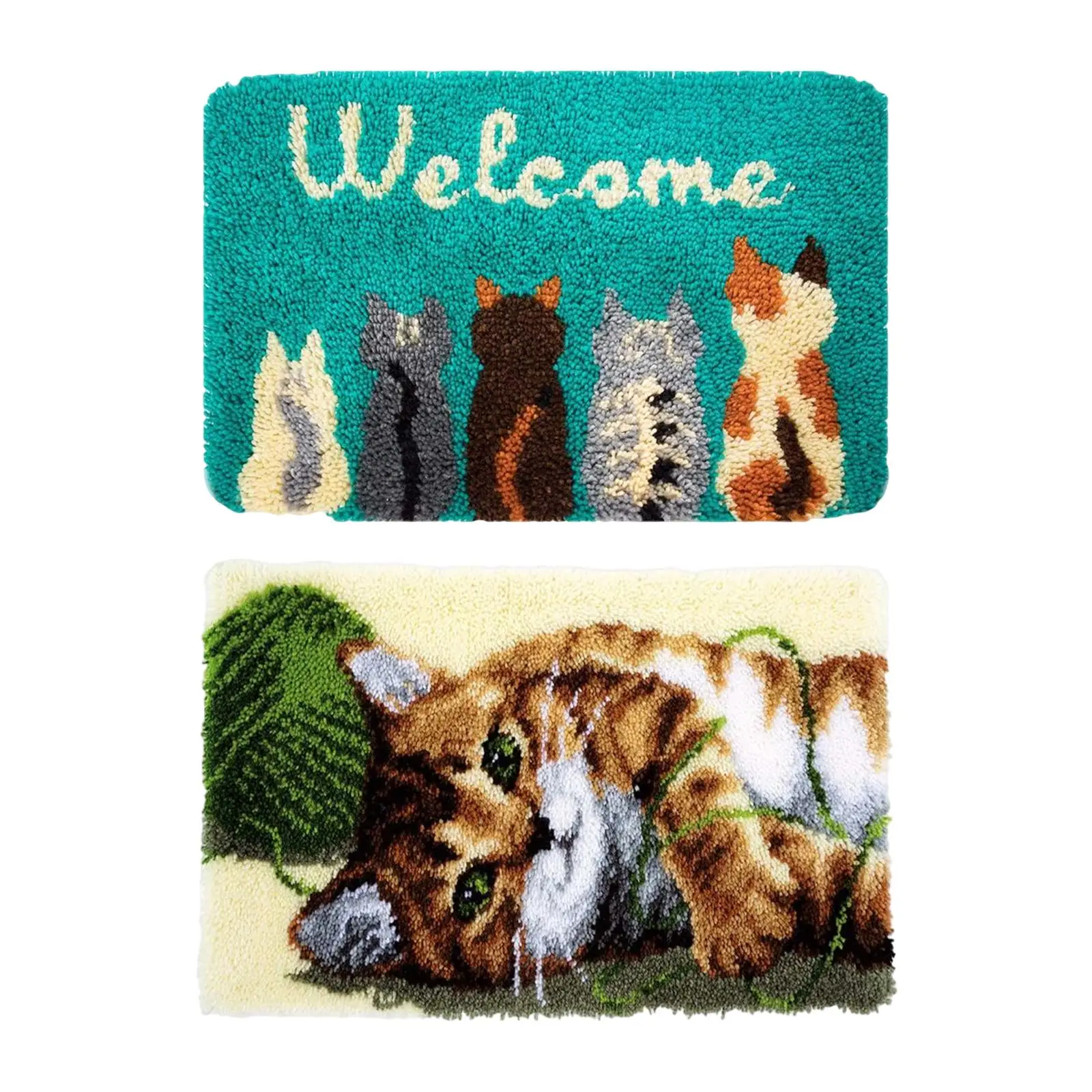 Cat Latch Hook Craft Kit Festival Gift Carpet Latch Hooking Kits Adult