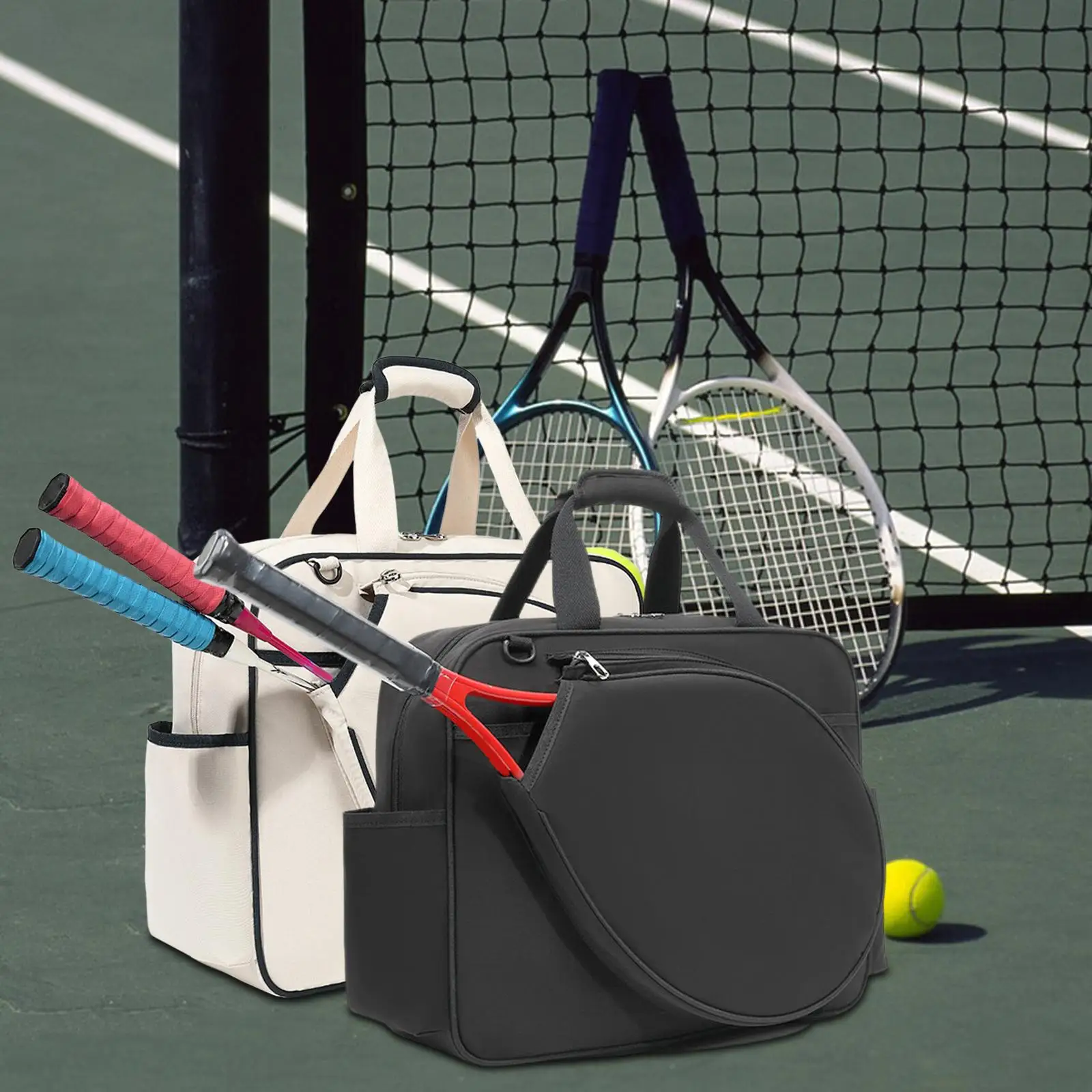 Badminton Tennis Handbag Tote Pickleball Racket Storage Portable Sport Bag Canvas Tennis Racket Bag for Travel Training Tourism