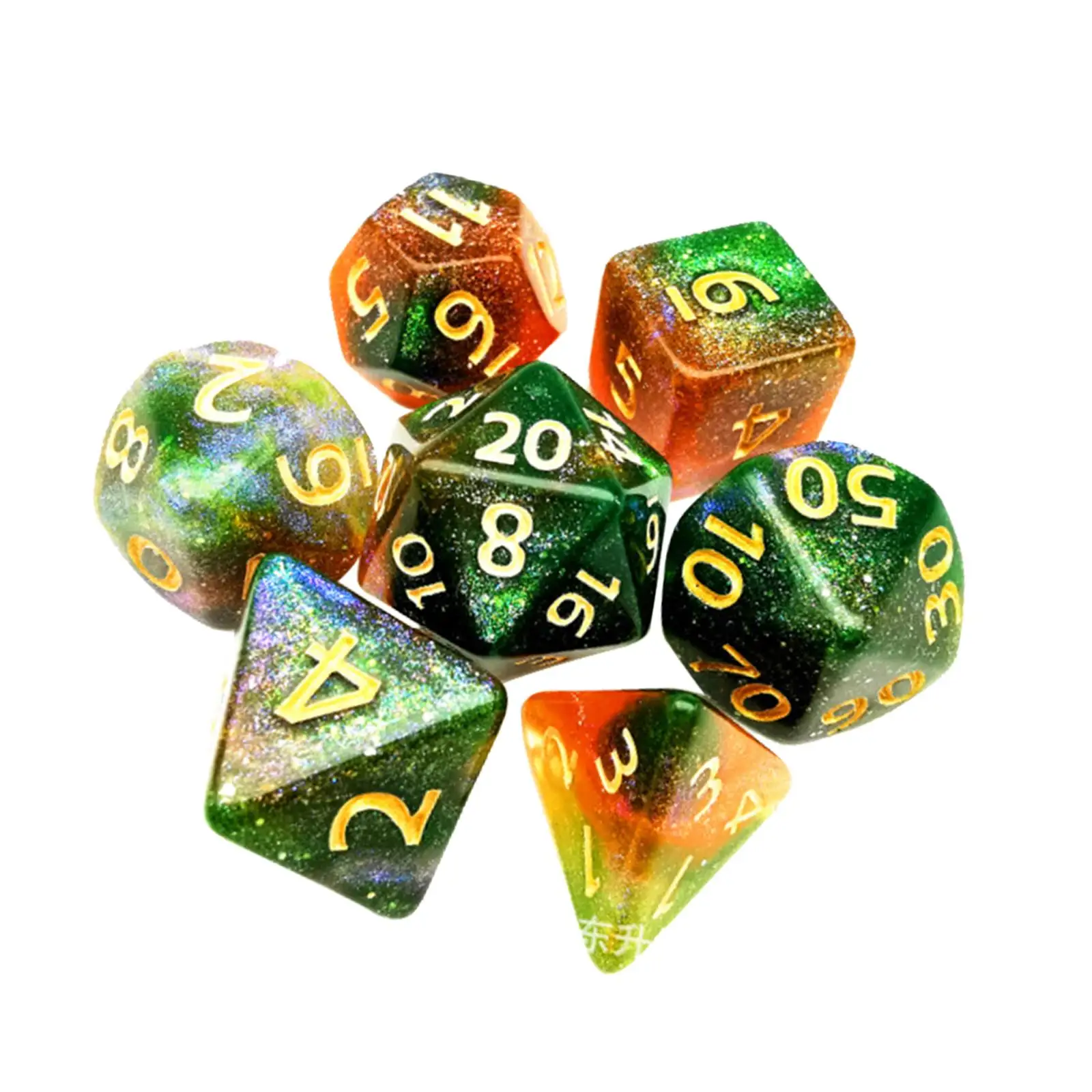 Acrylic Polyhedral Dices Set Party Toys D4-D20 for DND Role Playing RPG