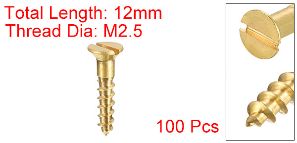 20 Viti Autofilettanti In Ottone Per Legno - Testa Tonda M5 X 40mm