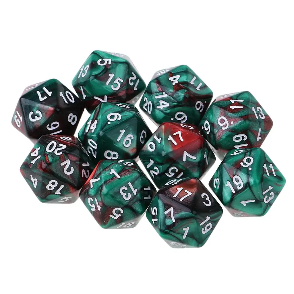 10pcs/set 20 Sided  for TRPG Game  & Dragons DND Double Colors