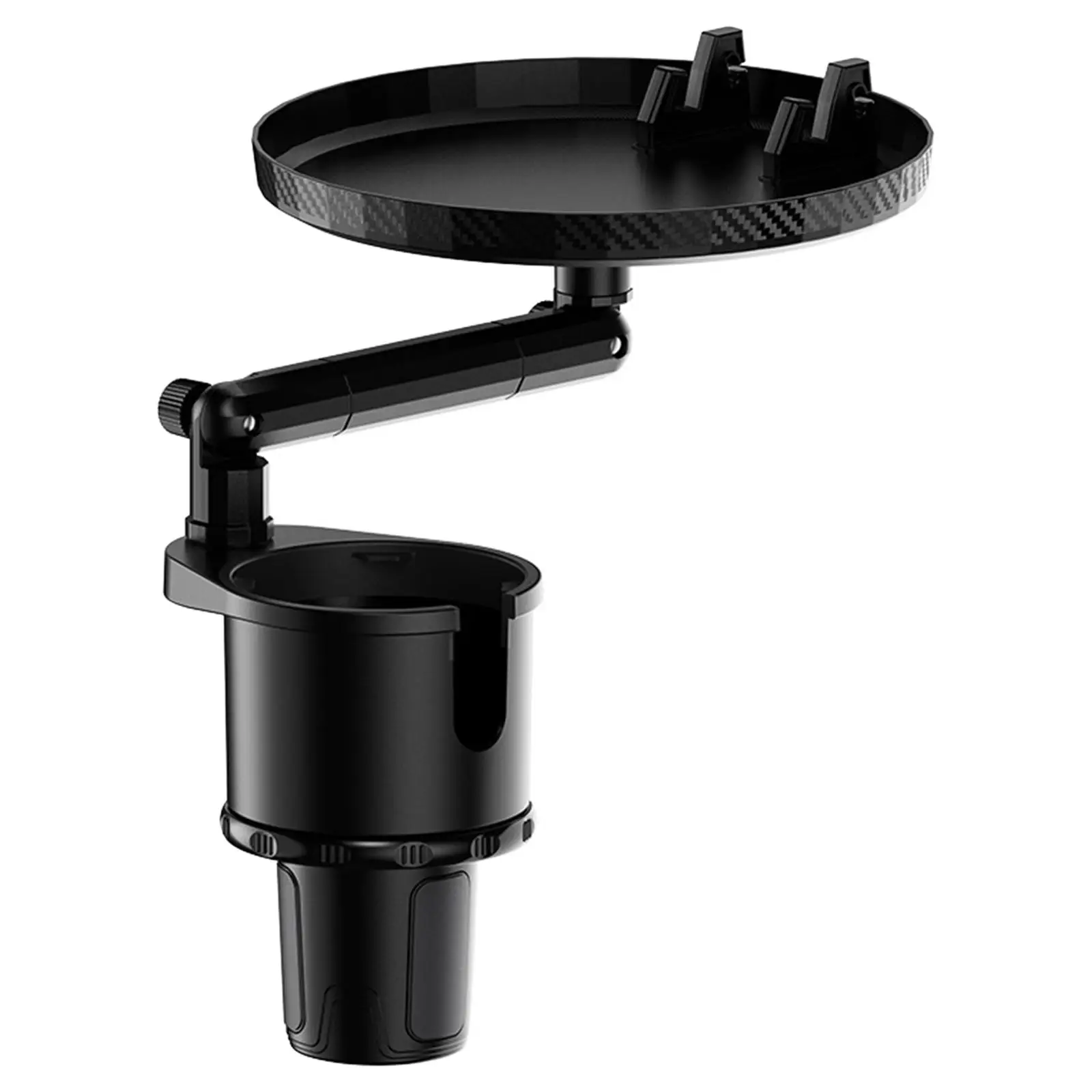 Universal Car Cup Holder Tray Insert 360 Rotating Detachable Food Tray for Drinks Bottle Fits Most Cars Organizer Black