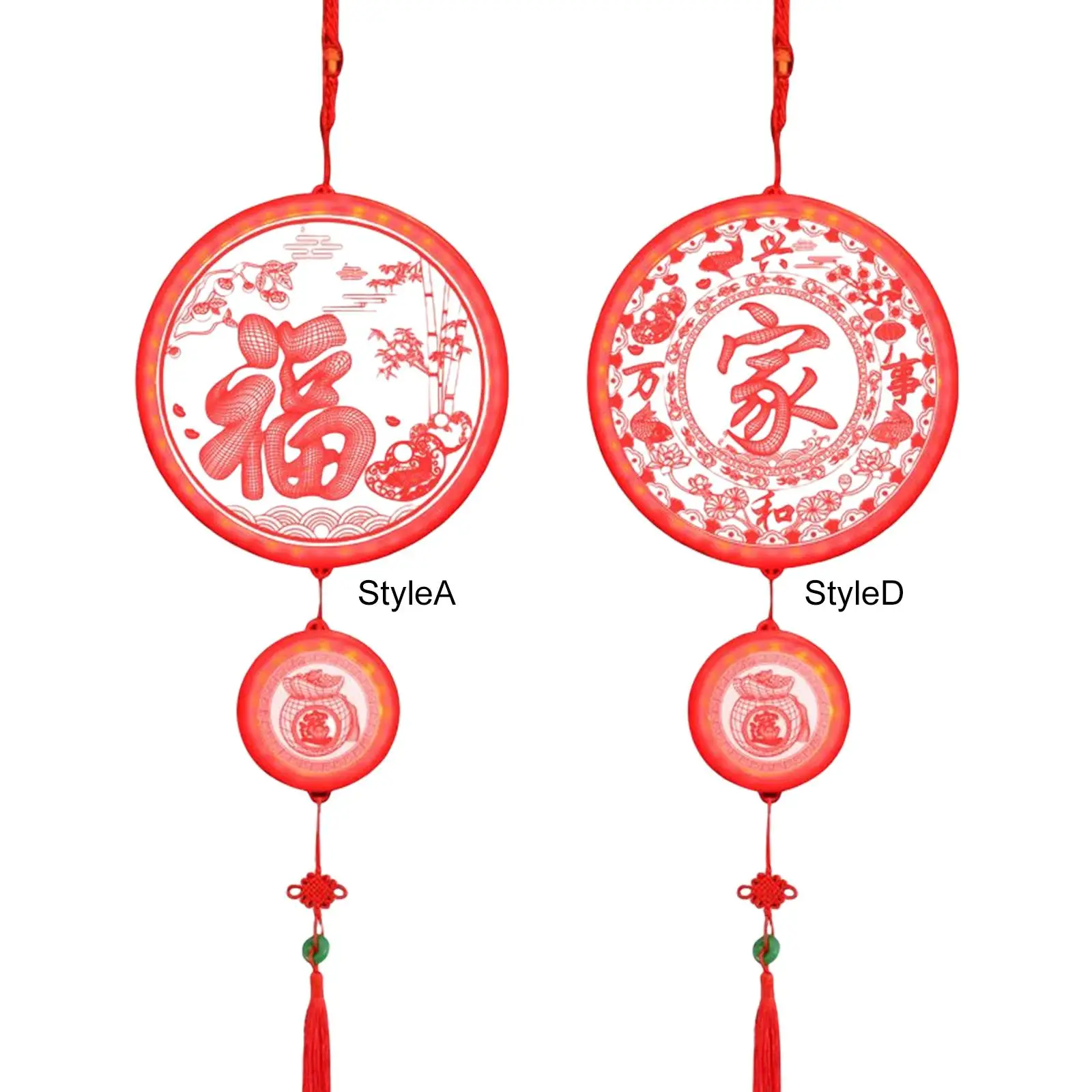LED Lights Spring Festival Light New Year Decor Pendant Ornament Hanging 3D for Celebration Party Holiday Window Home