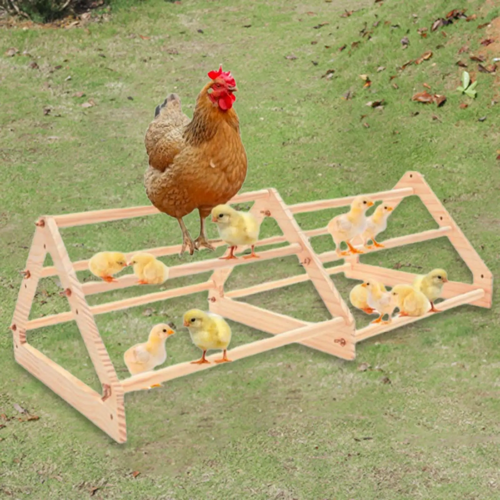 Wooden Playstand for Large Bird Roosting Bar 3 Layer Handmade Chick Perch