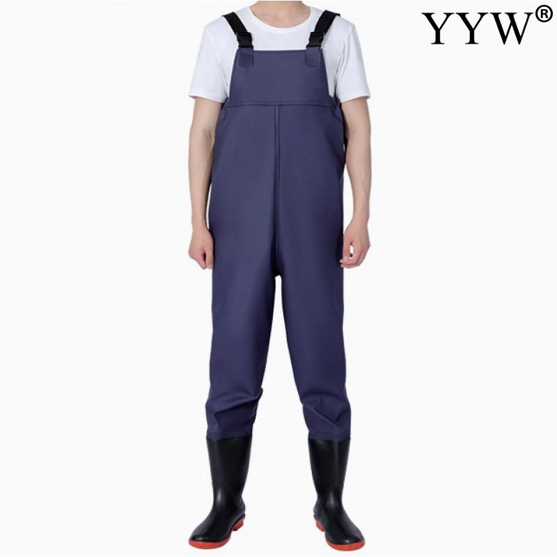 Description Picture 2 of itemPVC Fishing Waders Pants With Boots Set Thicken Waterproof Men Women Adult Lightweight Hunting Wading Chest Overalls Trousers
