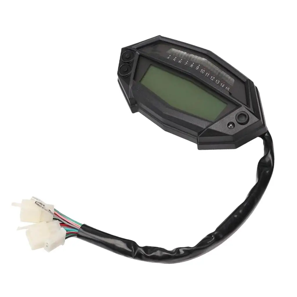 Universal  LCD Digital Speedometer Tachometer Odometer Gauge