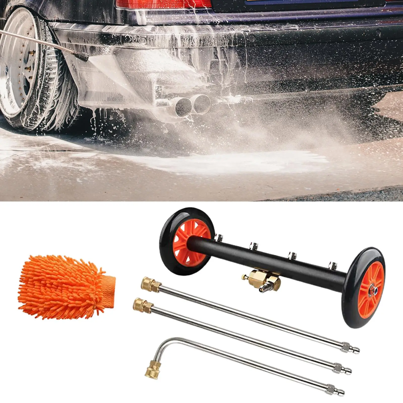 Dual Purpose Undercarriage Pressure Washer Attachment Adjustable Power Washer Surface Cleaner for Boats Driveways Decks Floor