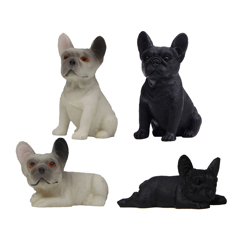 4pcs French  Ornament figure of dog Figurine Model  Statue Decorations