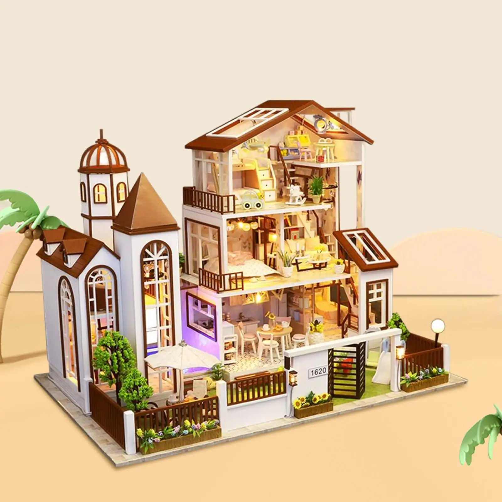 Румбокс DIY миниатюрный дом набор вилла трёхэтажная