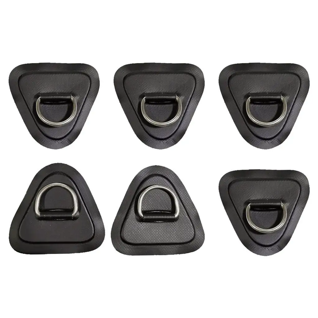 6X Stainless Steel Kayak D Buckle Circular D PVC Patch For Surfboard Raft Inflatable Boat