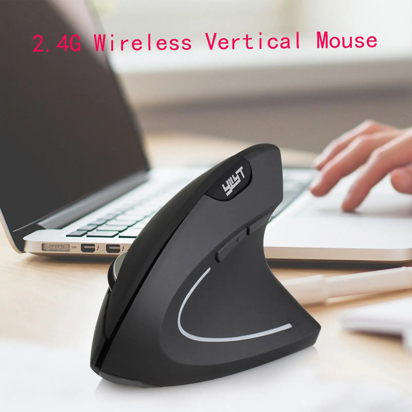 Vertical Mouse w/ USB Receiver 6 Buttons Small Mice for Laptop Desktop PC Reduce Wrist Pain 4 Adjustable DPI