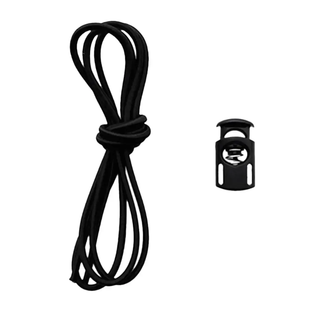 2x Elastic Safety s Strap Spare Part with Lock Button - Black