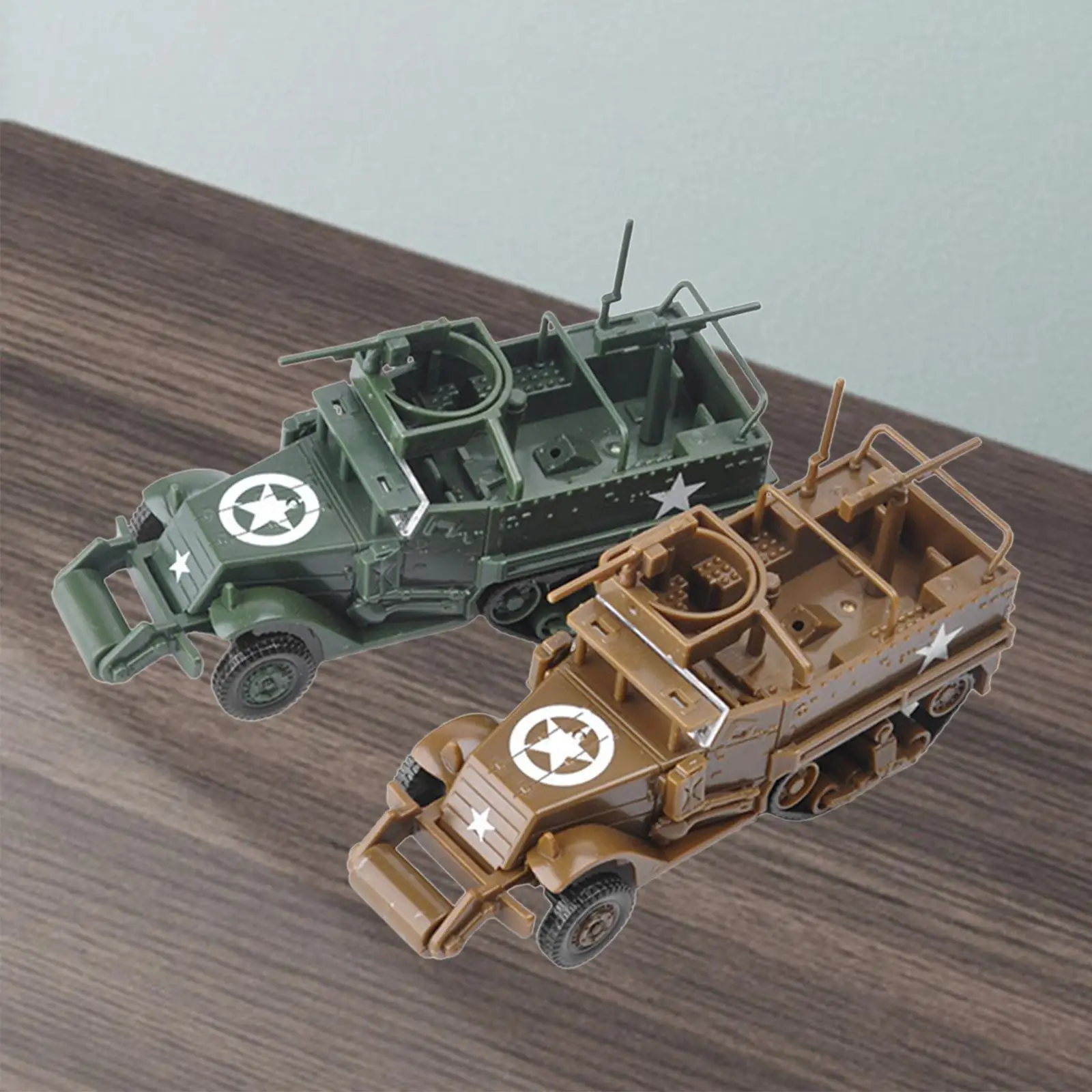 2 Pieces 24D Model Toy Playset 1:72 Armored Vehicle Toys A1