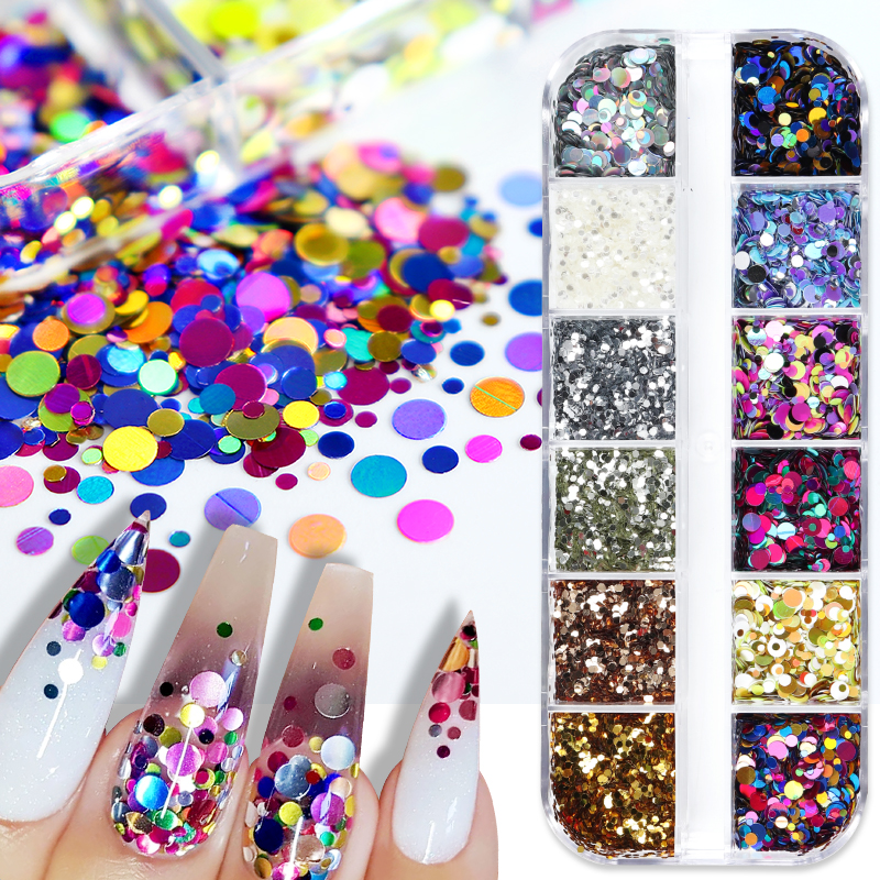 Best of Circle Dot Glitter Sequins Nail Art Decoration Mix Color Round Flakes Designs For DIY Nail Polish Confetti Manicure Accessories Reviews & Tips