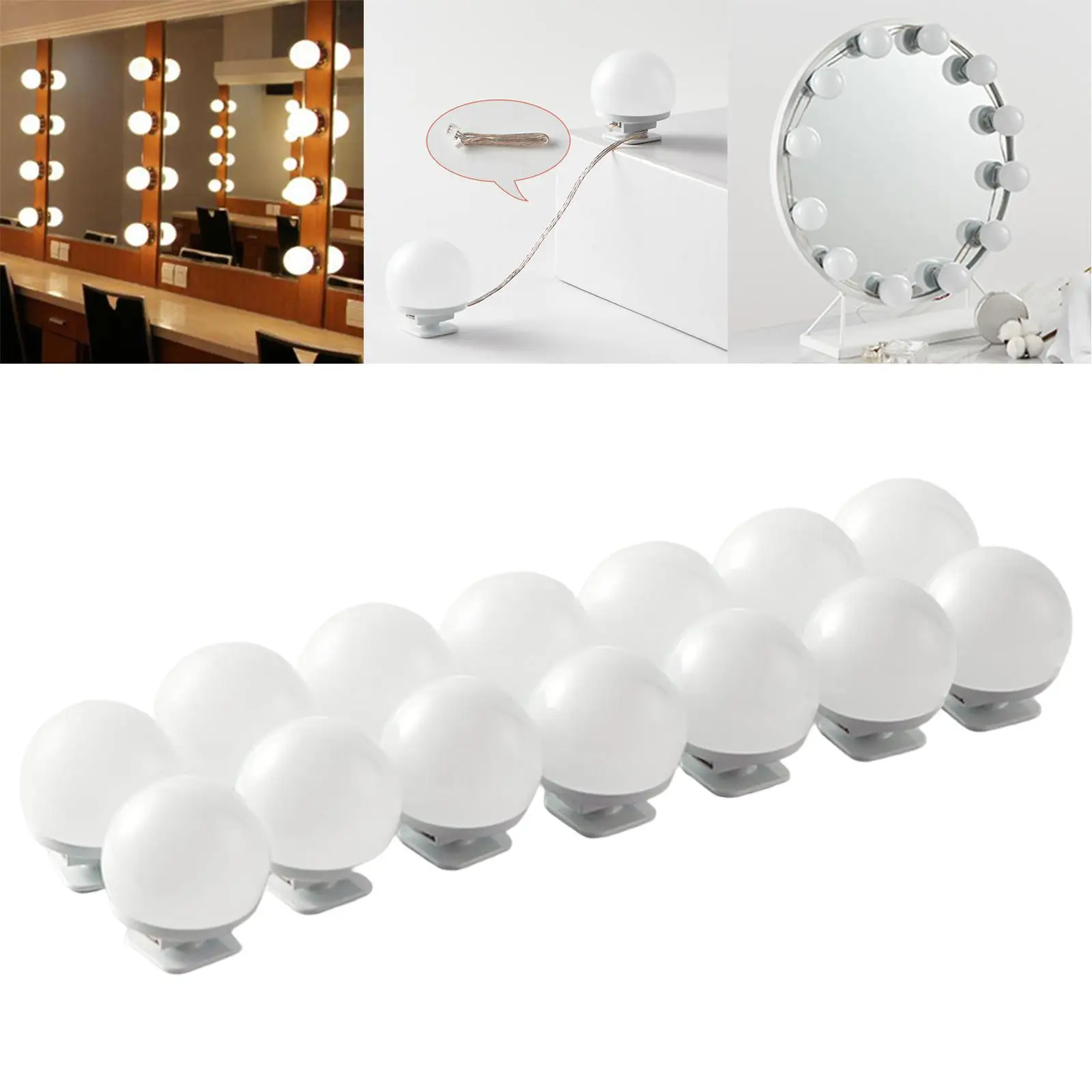 LED Makeup Mirror Lights Dimmable Professional Modern for Girls Table Mirror