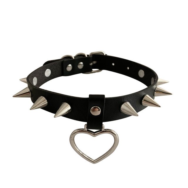 Set 5 Collane Gotiche In Pelle PU - Stile Punk, Girocollo Regolabile Con Borchie