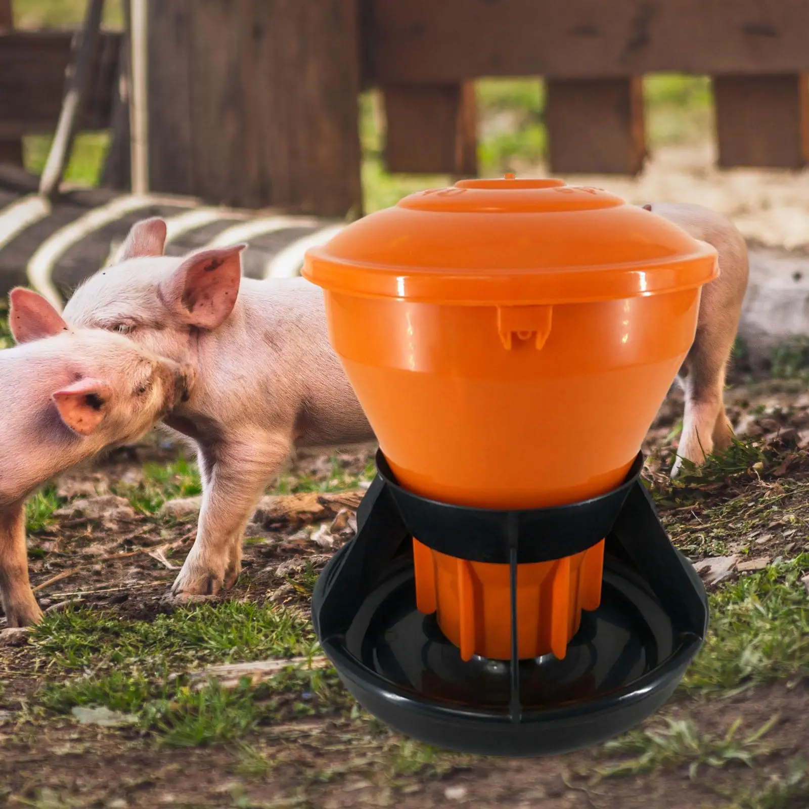 Automatic Pig Feeder Adjustable Hog Feeders Tray Fodder Trough Farm Supplies