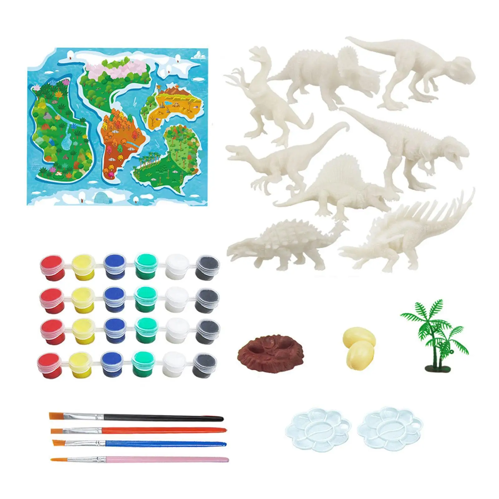 DIY Coloring Dinosaur Model Dinosaur Coloring Supplies Toy Crafts Hand Painted Dinosaur Painting Kit for Party Activity