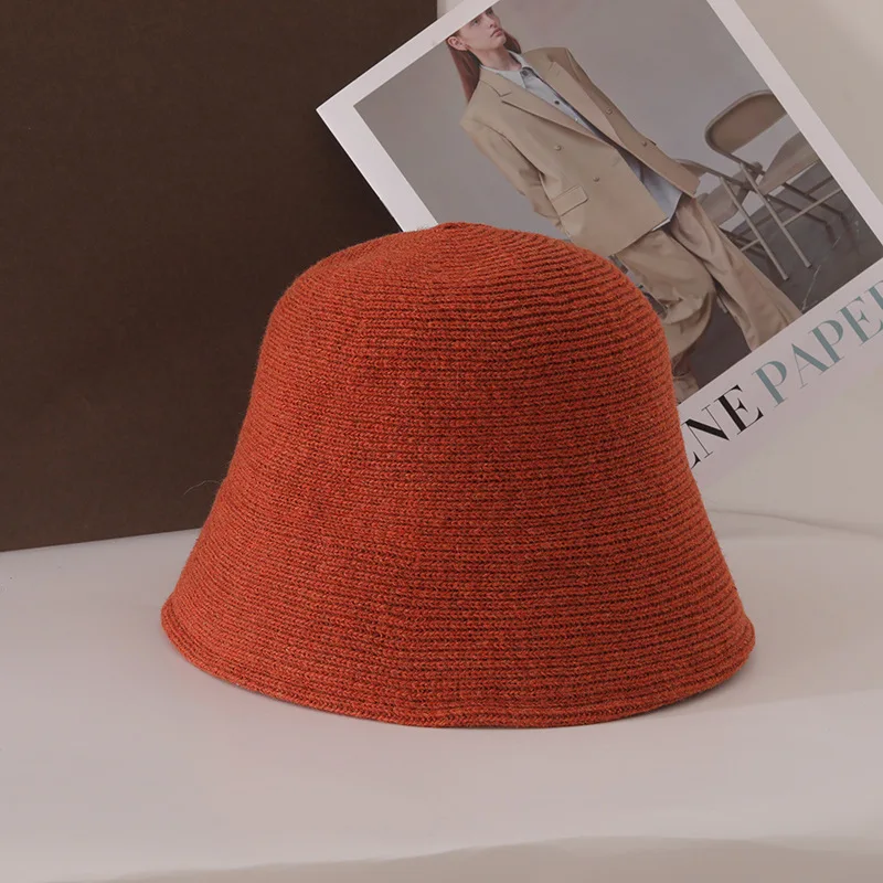 Wool Bucket Hat-orange red