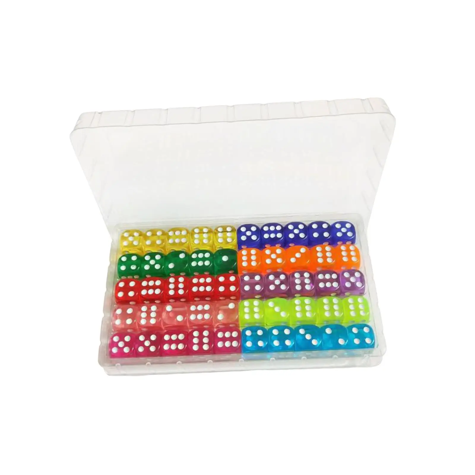 50Pcs Acrylic 6 Sided Dices Set Party Game Dices for Bar Party KTV Role Playing Game