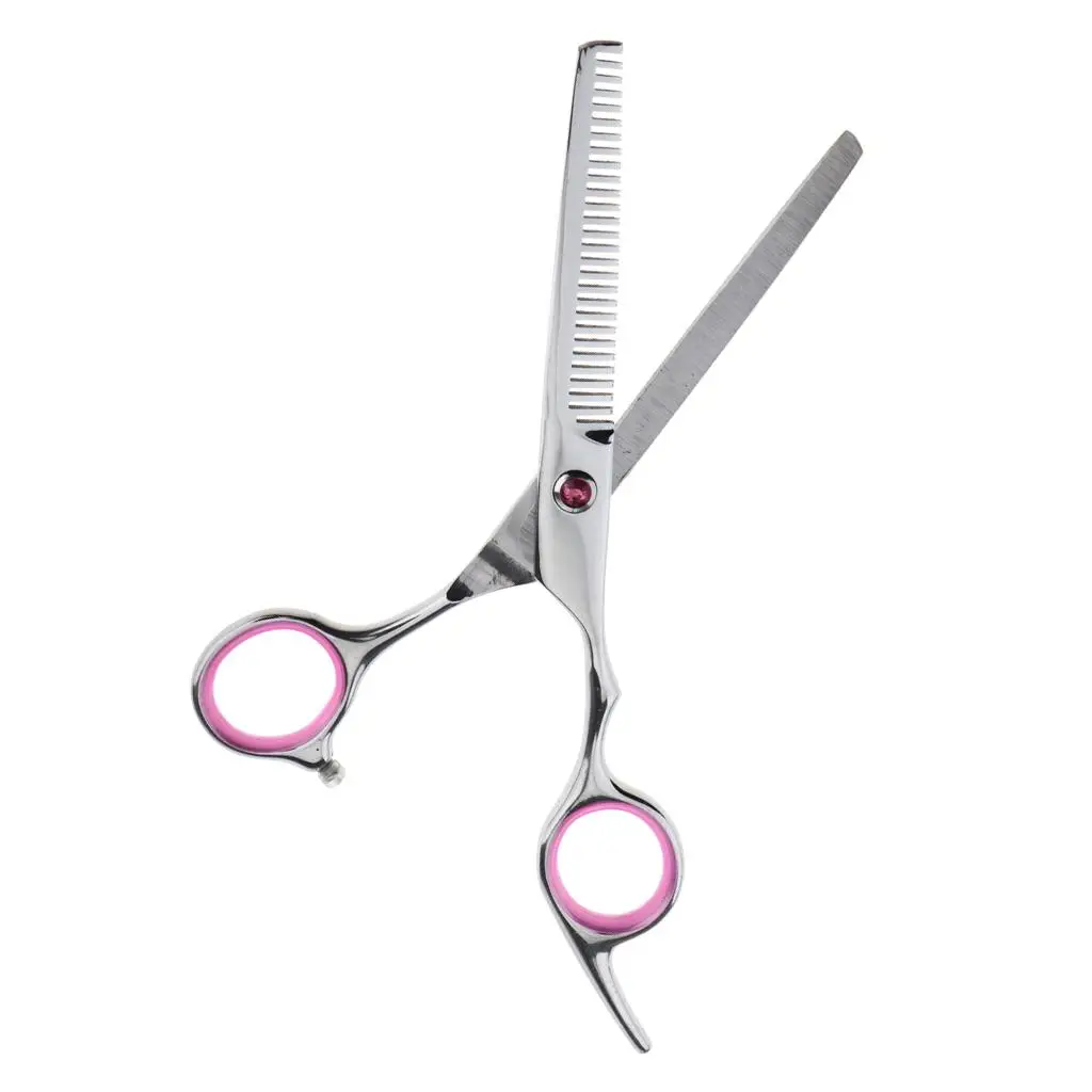 Pink Silver High Quality Professional Stainless Steel Hair Cutting Thinning Scissors Hairdressing Tool 6.5
