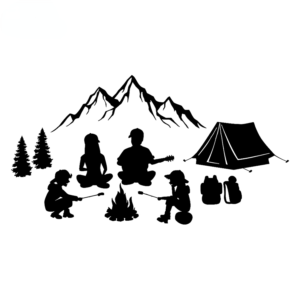 Autoaufkleber Outdoor Lagerfeuer Familie Camping Muster VINYL AUFKLEBER Zubehör Niedlich, Persönlichkeit, Produkte Dekoration Aufkleber PVC – Detail 1