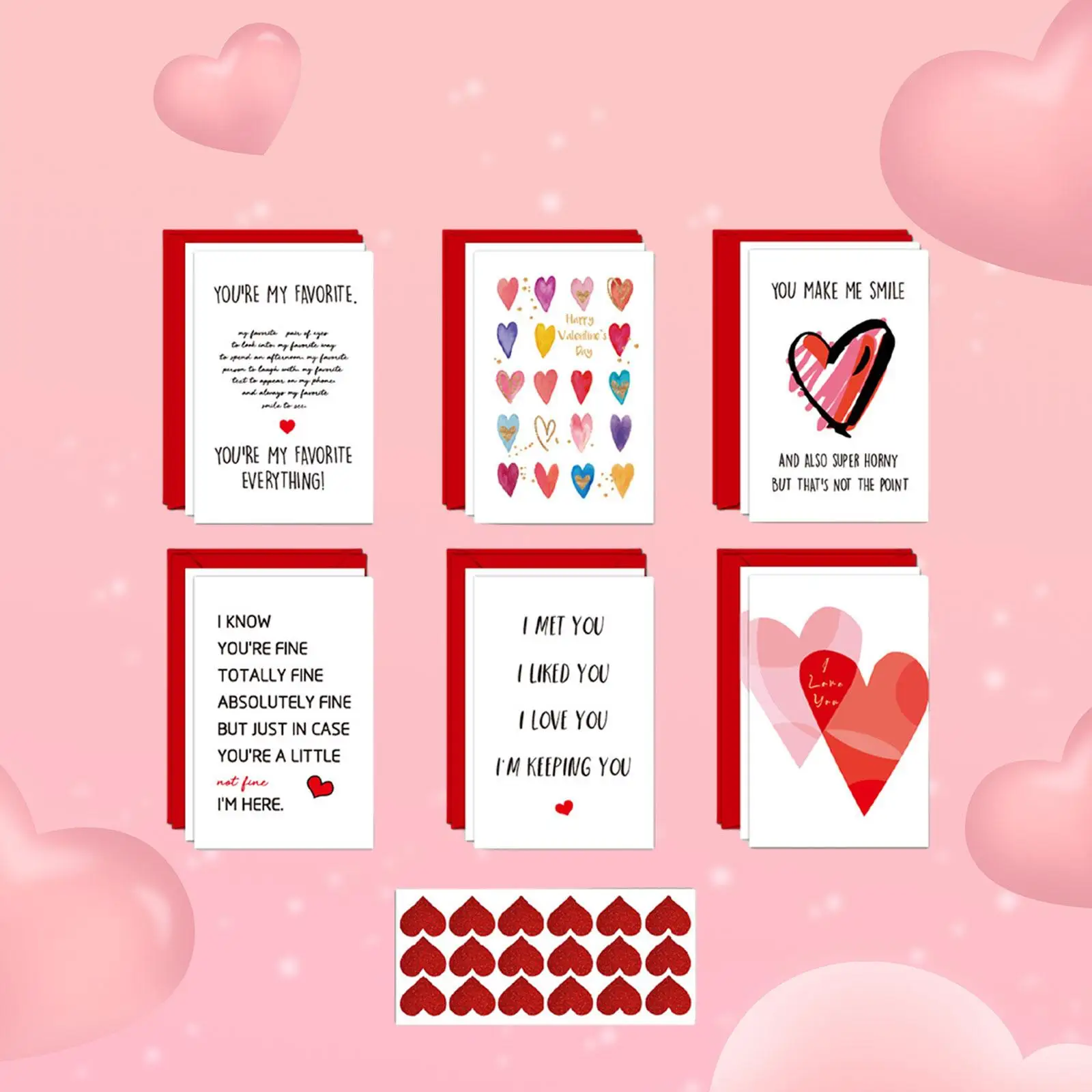 12 Pieces Valentines Day Cards with Envelopes Funny for Him Her Adults Blank Cards for Anniversary Wedding Birthday Wife Fiancee