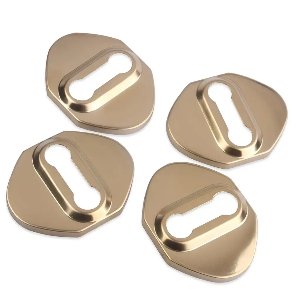 4PCS Stainless Steel Car Door Lock Protective Cover Decal Sticker
