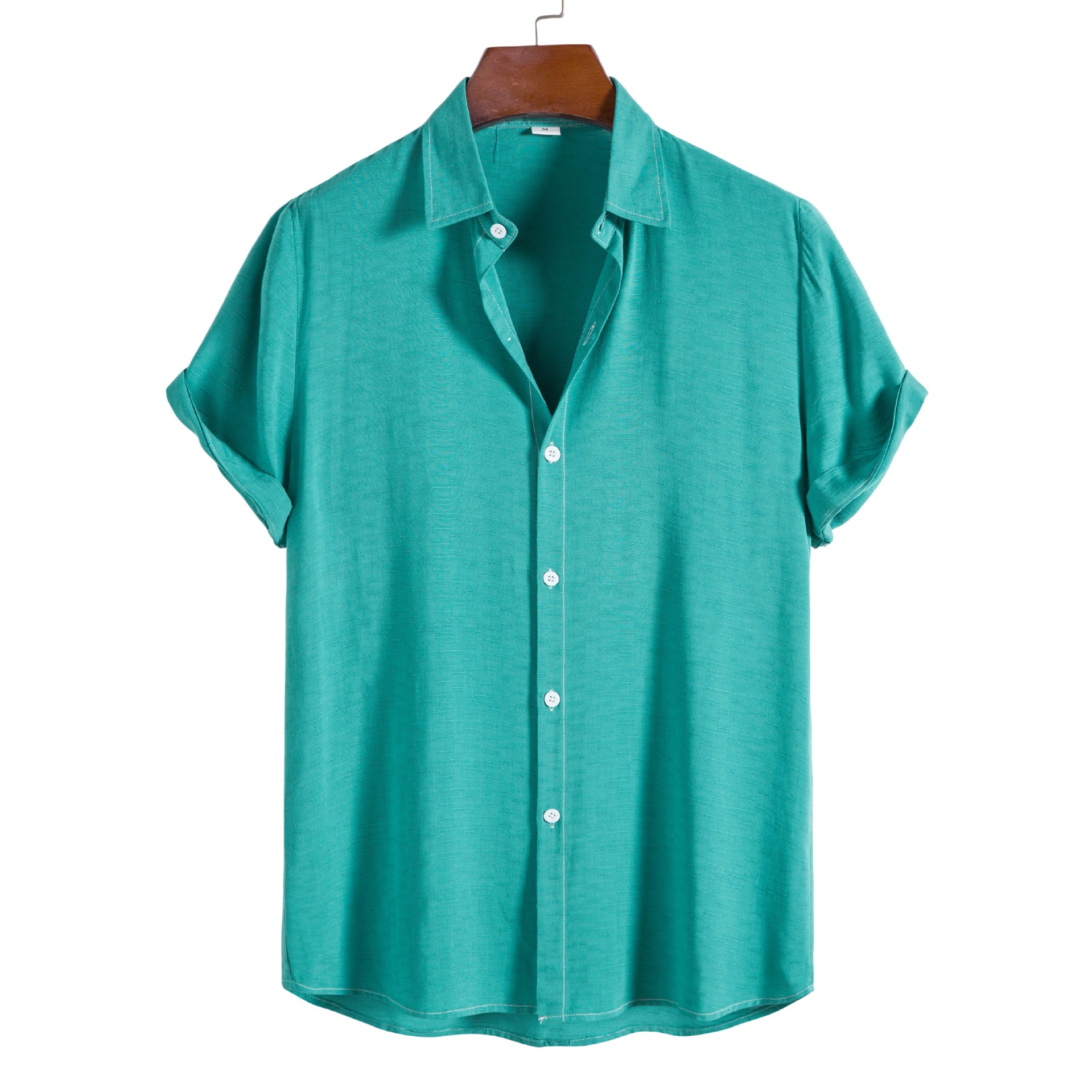 Sommerhemden für Herren, lässig, modisch, einfarbig, kurzärmelig, Button-Up-Hemd, Herrenurlaub, Strand, Designer-Hemd, Camisa Hombre_voghion.com