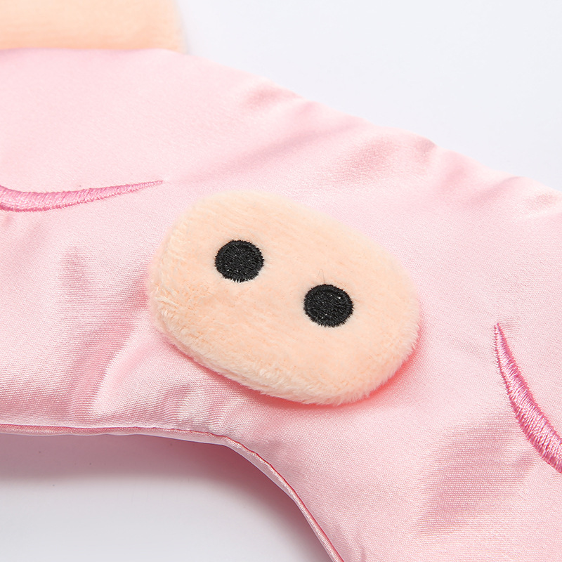 Cartoon Piggy Silk-like Sleeping Mask Goggles Shading Eye Protection one piece Eyepatch antifaz para dormir He patch_voghion.com