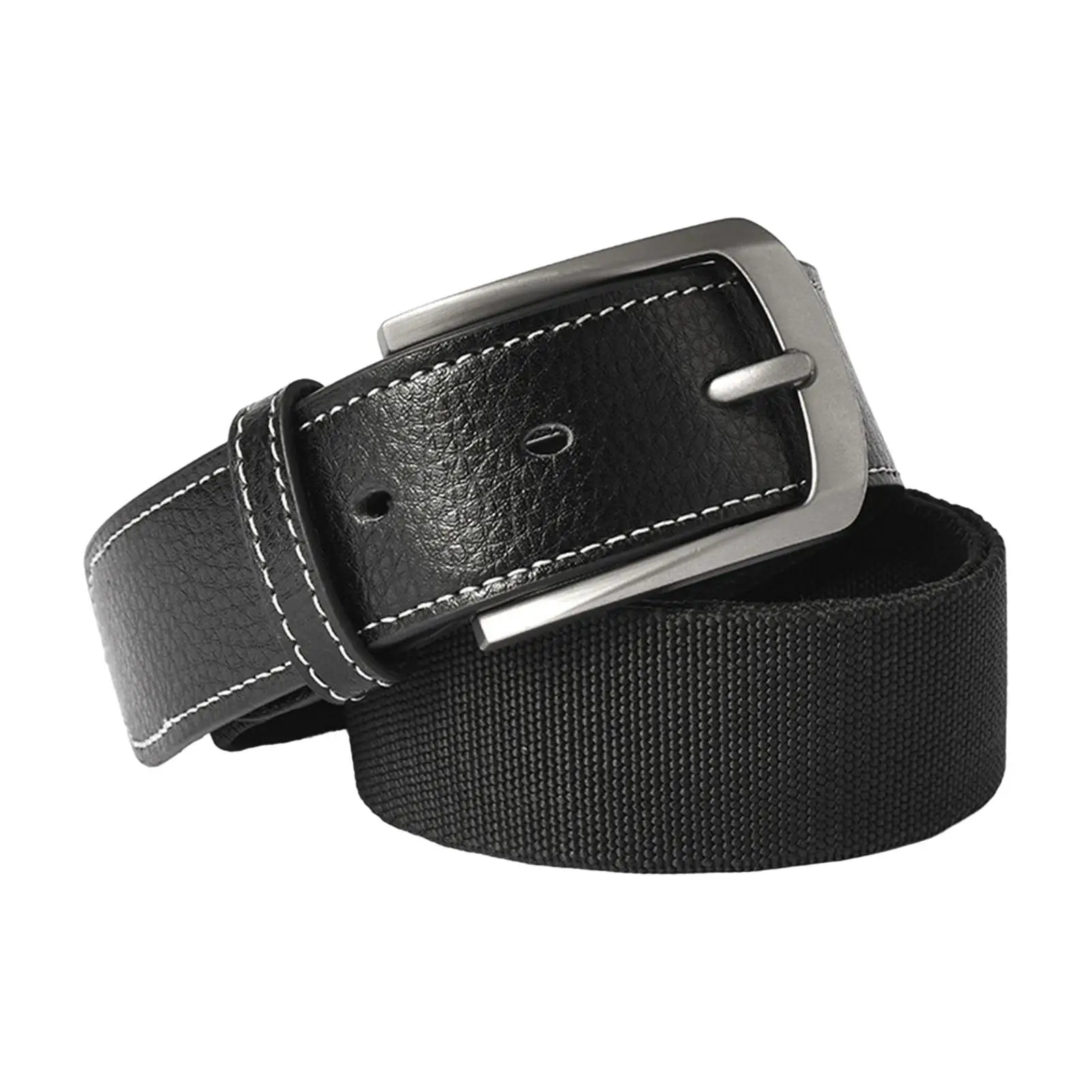 Men Belts Black Portable Fashion 110cm Length Single Row Hole Durable Waist Belt for Wedding Work Birthday Street Cosplay